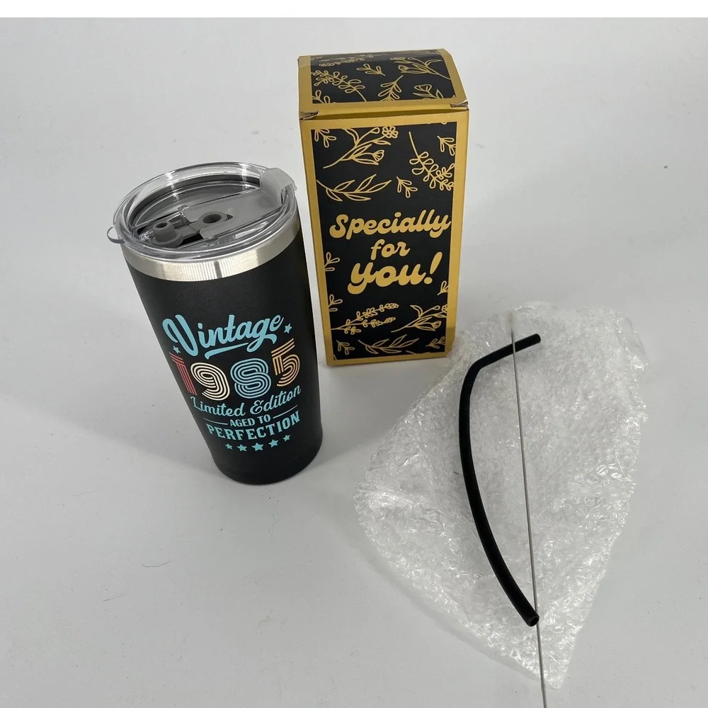 Vintage 1985 Limited Edition‎ Tumbler 40th Birthday Gift Matte Black 20oz Cup